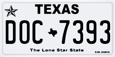 TX license plate DOC7393