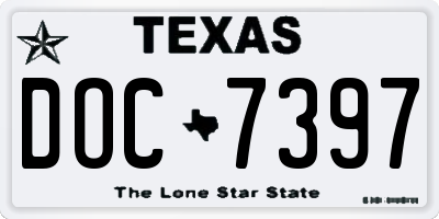 TX license plate DOC7397