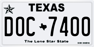 TX license plate DOC7400