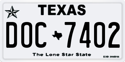 TX license plate DOC7402