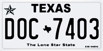TX license plate DOC7403