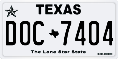 TX license plate DOC7404