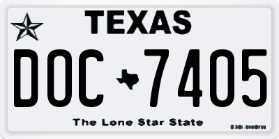 TX license plate DOC7405