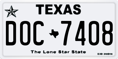 TX license plate DOC7408