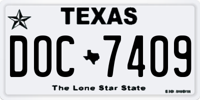 TX license plate DOC7409