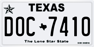 TX license plate DOC7410