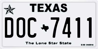 TX license plate DOC7411