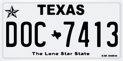 TX license plate DOC7413