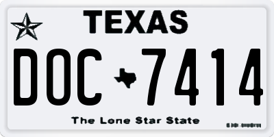 TX license plate DOC7414