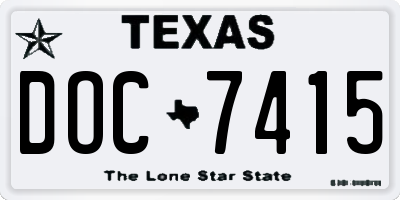 TX license plate DOC7415