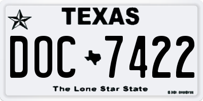 TX license plate DOC7422