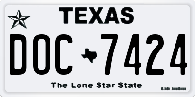 TX license plate DOC7424