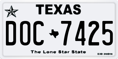 TX license plate DOC7425