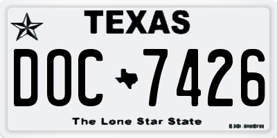 TX license plate DOC7426