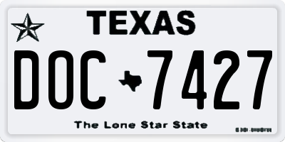 TX license plate DOC7427