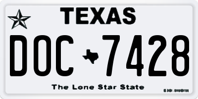 TX license plate DOC7428