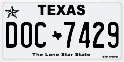 TX license plate DOC7429