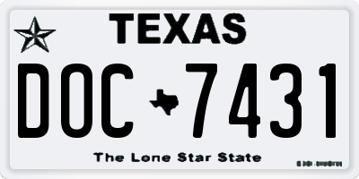 TX license plate DOC7431
