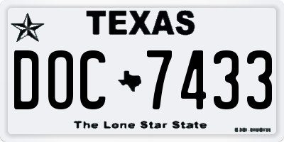 TX license plate DOC7433