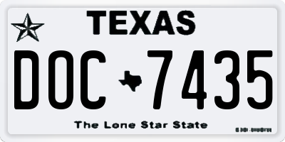 TX license plate DOC7435