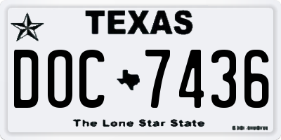 TX license plate DOC7436
