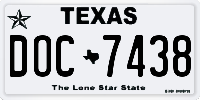 TX license plate DOC7438