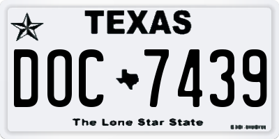 TX license plate DOC7439
