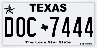 TX license plate DOC7444