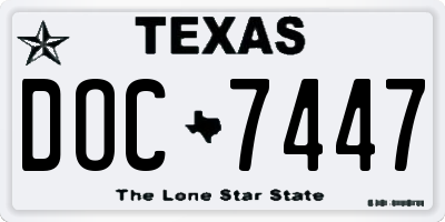 TX license plate DOC7447