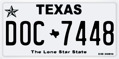 TX license plate DOC7448