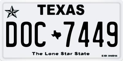 TX license plate DOC7449