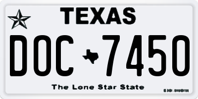 TX license plate DOC7450