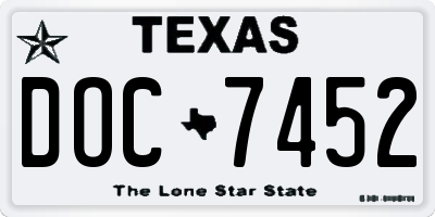 TX license plate DOC7452