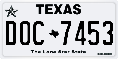 TX license plate DOC7453