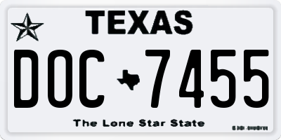 TX license plate DOC7455