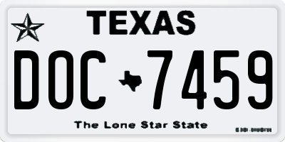 TX license plate DOC7459