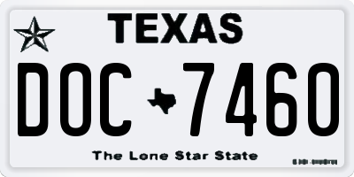TX license plate DOC7460