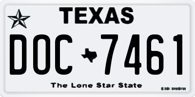TX license plate DOC7461