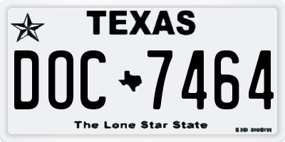 TX license plate DOC7464