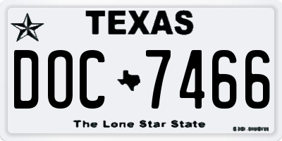TX license plate DOC7466