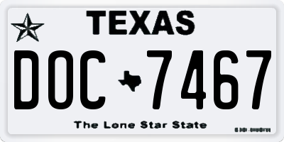 TX license plate DOC7467