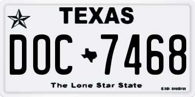 TX license plate DOC7468