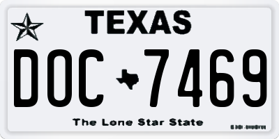 TX license plate DOC7469