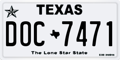 TX license plate DOC7471
