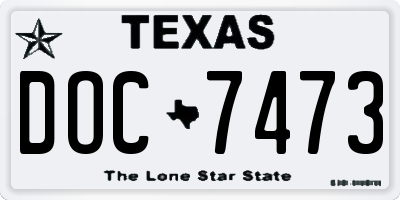 TX license plate DOC7473