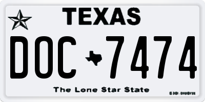 TX license plate DOC7474