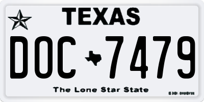 TX license plate DOC7479