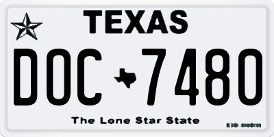 TX license plate DOC7480