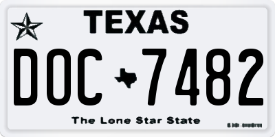 TX license plate DOC7482