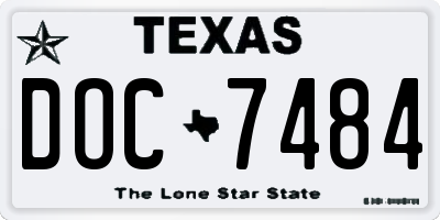 TX license plate DOC7484